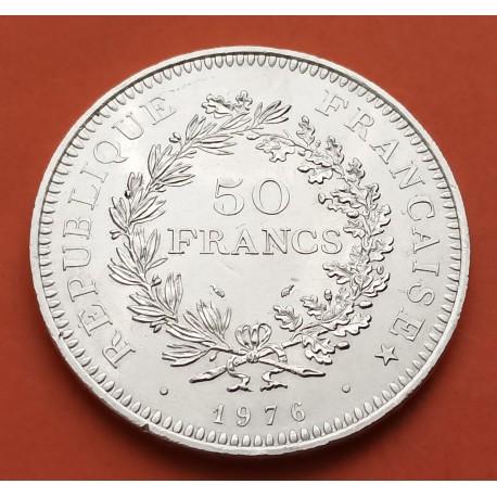 0,87 ONZAS x FRANCIA 50 FRANCOS 1976 HERCULES KM.941.1 MONEDA DE PLATA SC- France 50 Francs