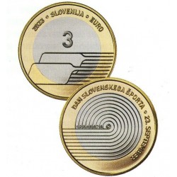 . 1 acoin x ESLOVENIA 3 EUROS 2023 DEPORTE NACIONAL BIMETALICA SC @ESCASA@ Slovenia coin