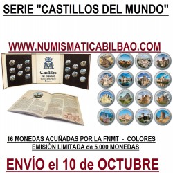 . 1 acoin @10/OCTUBRE ENVIO - CASTILLOS DEL MUNDO - ALBUM DE REGALO@ ESPAÑA 1,50 EUROS 2023 COLORES 16 MONEDAS NICKEL