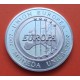 0,96 ONZAS Serie MONEDA UNICA x ITALIA 10 LIRA 2002 MEDALLA DE PLATA PURA UNION EUROPEA PROOF 28,40 grs 41mm
