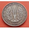 AFRICA DEL OESTE 10 FRANCOS 1966 PEZ KM.1A MONEDA DE LATON MBC++ Banque Centrale des Etats de L'Afrique De L'Ouest