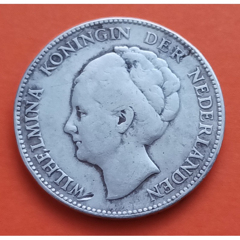 HOLANDA 1 GULDEN 1931 REINA JULIANA KM.161.1 MONEDA DE PLATA MBC- The Netherlands silver coin R/1