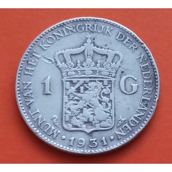 HOLANDA 1 GULDEN 1931 REINA JULIANA KM.161.1 MONEDA DE PLATA MBC- The Netherlands silver coin