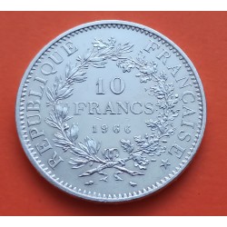0,72 ONZAS x FRANCIA 10 FRANCOS 1966 HERCULES TRES GRACIAS KM.932 MONEDA DE PLATA EBC- France silver 10 Francs R/2
