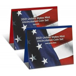 . 2021 UNITED STATES MINT UNCIRCULATED COIN SET D+P ESTADOS UNIDOS 1+5+10+10+25 CENTAVOS + 1/2 DOLAR KENNEDY + 1 DOLAR 2021