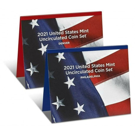 . 2021 UNITED STATES MINT UNCIRCULATED COIN SET D+P ESTADOS UNIDOS 1+5+10+10+25 CENTAVOS + 1/2 DOLAR KENNEDY + 1 DOLAR 2021