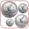. 4 monedas x MEXICO 1/20 + 1/10 + 1/4 + 1/2 ONZA 2023 ANGEL ALADO PLATA PURA SC silver FRACCIONES DIVISIONAL OZ