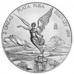 . 1 acoin @EDICION LIMITADA@ MEXICO 2 ONZAS 2023 ANGEL LIBERTAD MONEDA DE PLATA PURA silver coin OZ OUNCE