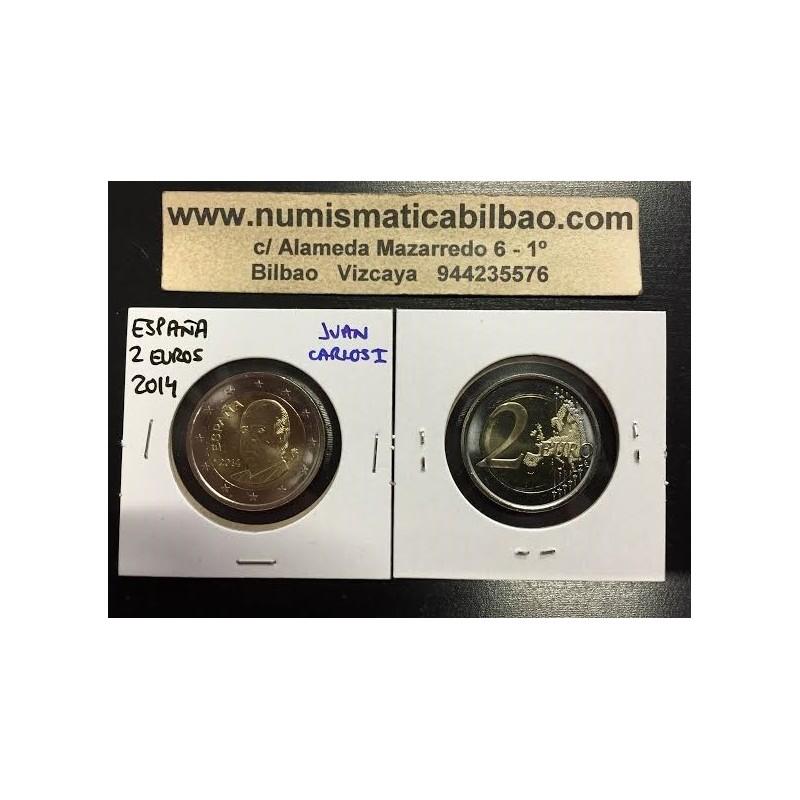 @ULTIMA MONEDA DEL REY EMERITO@ ESPAÑA 2 EUROS 2014 JUAN CARLOS I MONEDA BIMETÁLICA SC