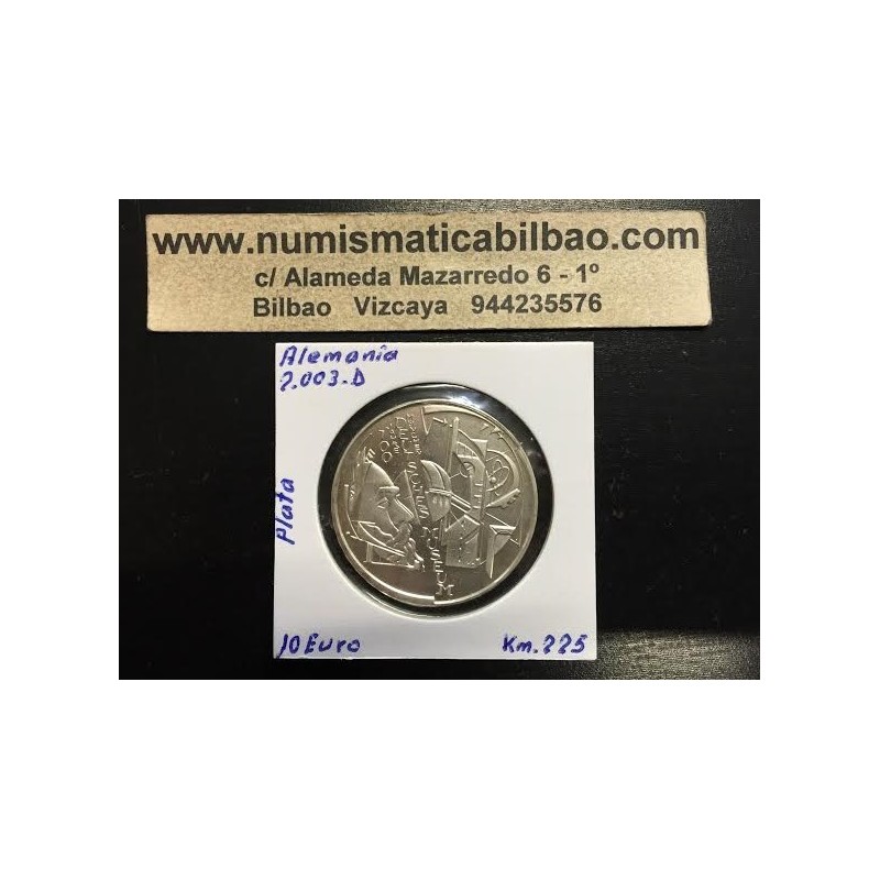 ALEMANIA 10 EUROS 2003 Ceca D 100 AÑOS DEL MUSEO NACIONAL DE MUNICH MONEDA DE PLATA SC Euro silver coin