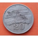 ZIMBABWE 20 centavos 1980 PAJARO y PUENTE KM.4 MONEDA DE NICKEL MBC- Africa
