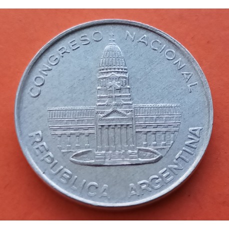 ARGENTINA 1 PESO 1984 CONGRESO NACIONAL KM.91 MONEDA DE ALUMINIO EBC