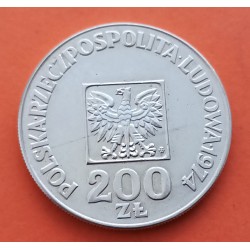 POLONIA 200 ZLOTY 1974 30th ANIVERSARIO DE LA REPUBLICA KM.72 MONEDA DE PLATA EBC+ Poland 200 Zlotych silver