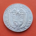 @ESCASA@ PANAMA 1/2 BALBOA 1934 BUSTO DE BALBOA KM.12.1 MONEDA DE PLATA MBC Medio Balboa 1932 SILVER COIN