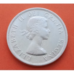 CANADA 1 DOLAR 1958 BRITISH COLUMBIA TOTEM INDIO KM.55 MONEDA DE PLATA EBC 1 Dollar silver coin