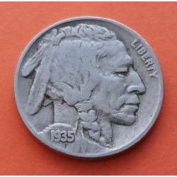 ESTADOS UNIDOS 5 CENTAVOS 1935 BUFFALO e INDIO NATIVO KM.134 MONEDA DE NICKEL MBC- USA 5 Cent coin