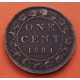 CANADA NEW FOUNDLAND 1 CENTAVO 1873 VICTORIA MBC++ COBRE CENT