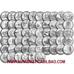 . ESTADOS UNIDOS 25 CENTAVOS 1999/2009 D QUARTERS 56 monedas SC