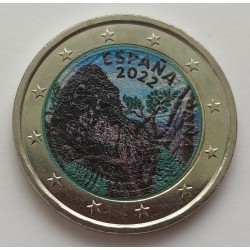 . 1 moneda @COLORES@ x ESPAÑA 2 EUROS 2022 PARQUE NACIONAL DE GARAJONAY Unesco SC CONMEMORATIVA + CAPSULA