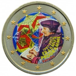 . 1 moneda @COLORES@ x ESPAÑA 2 EUROS 2022 PROGRAMA ERASMUS SC MONEDA CONMEMORATIVA + CAPSULA