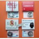4 monedas x ESPAÑA 2000 PESETAS 1995 + 1999 + 2000 ONU - BARCELONA - PROCLAMACION - VILLA DE BILBAO PLATA ESTUCHE FNMT