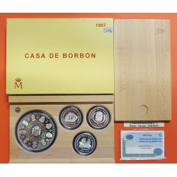 ESPAÑA CASA DE BORBON 3 monedas de 2000 PESETAS 1997 + 10000 PESETAS 1997 BORBONES Serie 1ª PLATA ESTUCHE FNMT 7,40 ONZAS