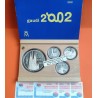 . 4 monedas x ESPAÑA 10 EUROS 2002 + 50 EUROS 2002 AÑO DE GAUDI PLATA ESTUCHE y CERTIFICADO FNMT