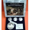 . 4 monedas x ESPAÑA 10 EUROS 2008 + 50 EUROS 2008 BICENTENARIO DE LA GUERRA DE INDEPENDENCIA PLATA ESTUCHE CERTIFICADO FNMT