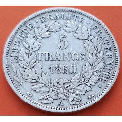 @ESCASA@ FRANCIA 5 FRANCOS 1850 A Ceca de PARIS Era 2ª REPUBLICA CERES KM.761.1 MONEDA DE PLATA MBC France 5 Francs silver coin