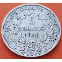 @ESCASA@ FRANCIA 5 FRANCOS 1850 A Ceca de PARIS Era 2ª REPUBLICA CERES KM.761.1 MONEDA DE PLATA MBC France 5 Francs silver coin