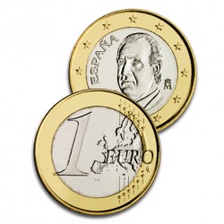 . @ULTIMA MONEDA CON EL BUSTO DE JUAN CARLOS I@ ESPAÑA 1 EURO 2014 REY BIMETALICA SIN CIRCULAR