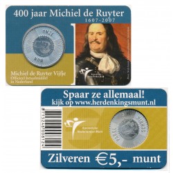 HOLANDA 5 EUROS 2007 MICHIEL DE RUYTER PLATA SC NETHERLANDS