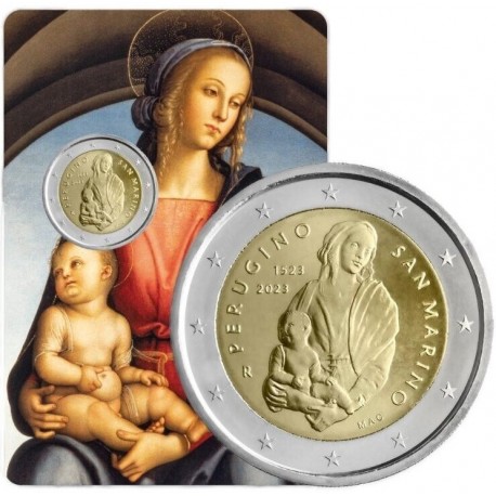 . 1 acoin @ESTUCHE@ SAN MARINO 2 EUROS 2023 PINTOR PIERO PERUGINO 1ª MONEDA CONMEMORATIVA SC ESTUCHE OFICIAL