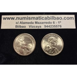 ESTADOS UNIDOS 1 DOLAR 2017 D INDIA SACAGAWEA ESCRIBA INDIO SEQUOYAH SC MONEDA DE LATON USA 1 Dollar NATIVE