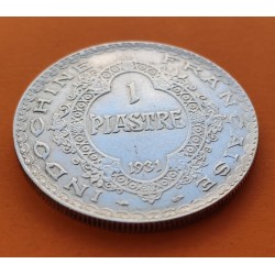@RARA@ INDOCHINA 1 PIASTRA 1931 DAMA ALEGORICA KM.19 MONEDA DE PLATA MBC+ INDOCHINE FRANCAISE 1 Piastre