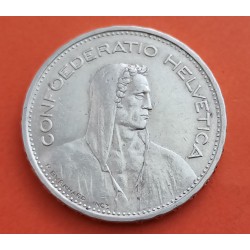 SUIZA 5 FRANCOS 1933 B GUILLERMO TELL KM.40 MONEDA DE PLATA MBC Switzerland 5 Francs