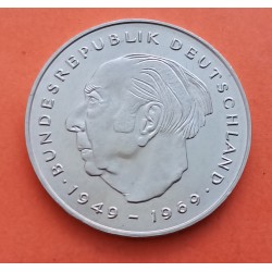 ALEMANIA 2 MARCOS 1979 G KONRAD ADENAUER y AGUILA KM.124 MONEDA DE NICKEL SC- Germany BRD Marks