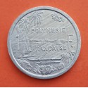 POLINESIA FRANCESA 1 FRANCO 2008 PAISAJE y DAMA Leyenda IEOM KM.11 MONEDA DE ALUMINIO SC Polynesie Francaise 1 Franc