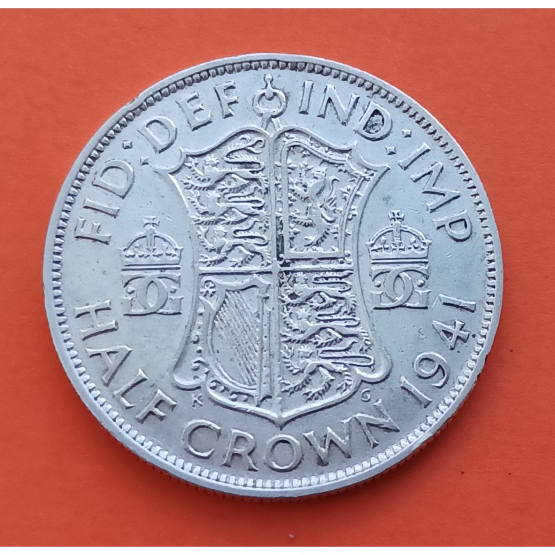 INGLATERRA 1 2 CORONA 1945 JORGE VI PLATA SC Silver Half Crown half-crown-1946-coin-from-new-zealand-online-coin-club