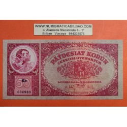 @RARO y SPECIMEN@ CHECOSLOVAQUIA 50 KORUN 1929 AGRICULTORES Pick 22.S BILLETE SC Czechoslovakia UNC BANKNOTE