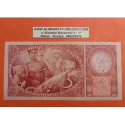 @RARO y SPECIMEN@ CHECOSLOVAQUIA 50 KORUN 1929 AGRICULTORES Pick 22.S BILLETE SC Czechoslovakia UNC BANKNOTE