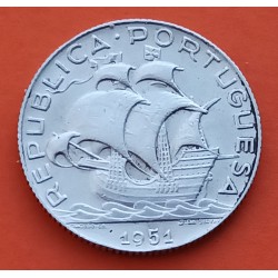 PORTUGAL 2,50 ESCUDOS 1951 CARABELA KM.580 MONEDA DE PLATA MBC República Portuguesa silver