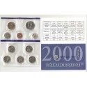 2000 UNITED STATES MINT UNCIRCULATED COIN SET Letra P 10 COINS ESTADOS UNIDOS 1+5+10 + 25 CENTAVOS x5 + 1/2 DOLAR + 1 DOLAR