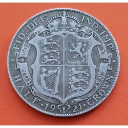 INGLATERRA 1/2 CORONA 1921 REY JORGE V KM.818 MONEDA DE PLATA MBC- Great Britain UK Half Crown silver coin R/2
