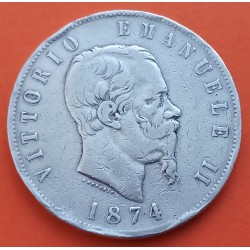 .ITALIA 5 LIRAS 1877 R VITTORIO EMANUELE II PLATA SILVER ITALY