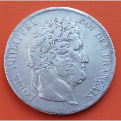 FRANCIA 5 FRANCOS 1834 W Ceca de LILLE LOUIS PHILIPPE II ROI DE FRANCE KM.749.13 MONEDA DE PLATA @RARA@ Silver coin Francs