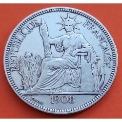 .INDOCHINA FRANCESA 1 PIASTRA 1903 A PLATA @RARA@ INDOCHINE