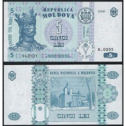 MOLDAVIA 5 LEI 2009 REY ESTEBAN y PALACIO Pick 9A BILLETE SC Moldova Republic UNC BANKNOTE