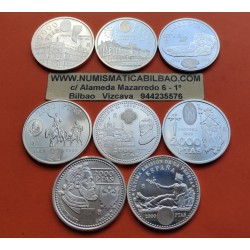 . 8 monedas NO BOLSA FNMT SI CÁPSULA x 2000 PESETAS 1994+1995+1996+1997+1998+1999+2000+2001 SC PLATA España