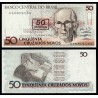 BRASIL 50 CRUZEIROS sobre 50 CRUZADOS NOVOS 1990 ESCRITOR Pick 223 Firma 26 BILLETE SC BRAZIL UNC BANKNOTE